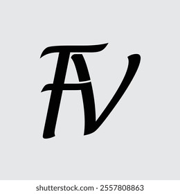 Initial letter logo FV design