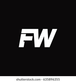 Initial letter logo fw in black background