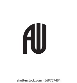 initial letter logo fw rounded lowercase black monogram