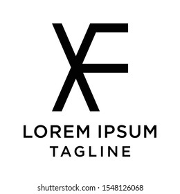 initial letter logo FX, XF logo template 
