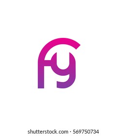initial letter logo fy rounded lowercase purple pink
