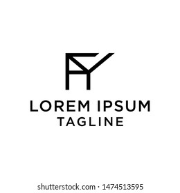 initial letter logo FY, YF, logo template