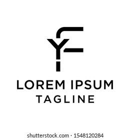 initial letter logo FY, YF logo template