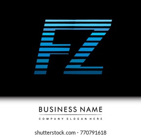 initial letter logo FZ colored blue with striped compotition, Vector logo design template elements for your business or company identity
