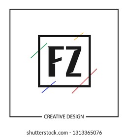 Initial Letter Logo FZ Template Design