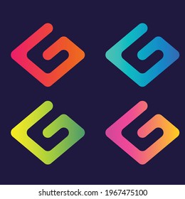 initial letter logo G, GL,LG multicolor gradient logo template vector illlustration