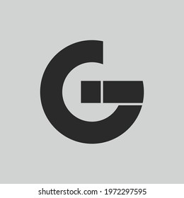 initial letter logo G inside circle shape, GI, IG, I inside G rounded upper case black monogram