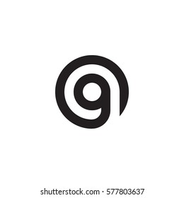 initial letter logo g inside circle shape, og, go, g inside o rounded lowercase black monogram