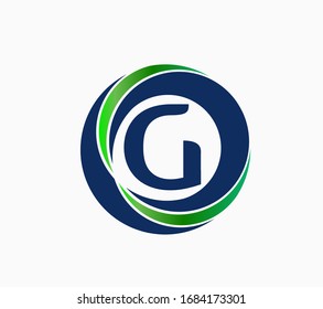 Initial letter logo G uppercase in circle shapes. Modern logo symbol for business corporate. 