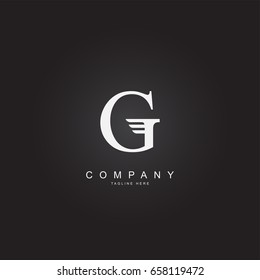 Initial Letter Logo G with wing Template Design Vector  . Alphabet Logo .