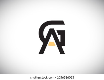 initial letter logo ga, ag, logo template