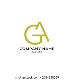logotipo de letra inicial GA, plantilla de logotipo