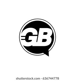 Initial letter logo gb inside speech bubble black