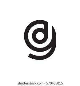 initial letter logo gd, dg, d inside g rounded lowercase black monogram