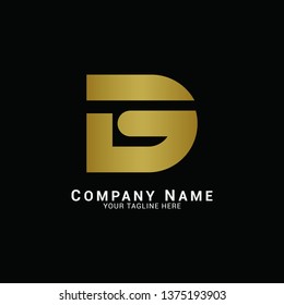 initial letter logo GD, logo template vector