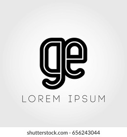 initial letter logo ge outline lowercase black logotype