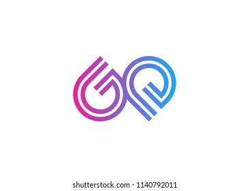 Initial letter logo GE, logo template