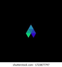 initial A letter logo geometric design