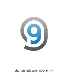 initial letter logo gg, g inside g rounded lowercase blue gray