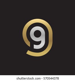 initial letter logo gg, g inside g rounded lowercase logo gold silver