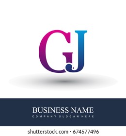 initial letter logo GJ colored red and blue, Vector logo design template elements for your business or company identity