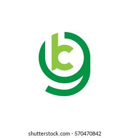 initial letter logo gk, kg, k inside g rounded lowercase green flat