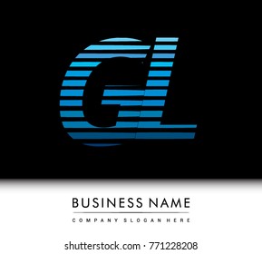 initial letter logo GL colored blue with striped compotition, Vector logo design template elements for your business or company identity
