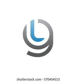 initial letter logo gl, lg, l inside g rounded lowercase blue gray