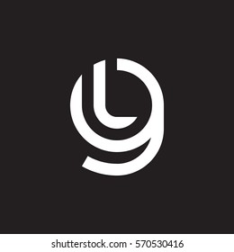 initial letter logo gl, lg, l inside g rounded lowercase white black background