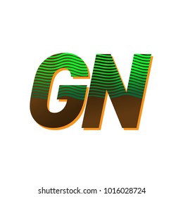 initial letter logo GN colored green and brown with striped composition, Vector logo design template elements for your business or company identity