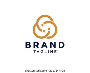 Initial Letter I Logo. Gold Geometric Shapes Line Style isolated on White Background. Usable for Business and Branding Logos. Flat Vector Logo Design Template Element.

