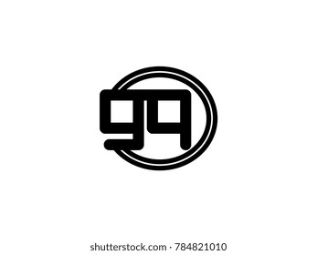 Initial letter logo gq lowercase in a black oval circle