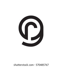 initial letter logo gr, rg, r inside g rounded lowercase black monogram