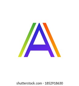 Letra inicial un logotipo, colores brillantes y gradientes sobre fondo blanco. Web, UI un vector de icono de logotipo de letra.