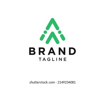 Initial Letter A Logo. Green Modern Shape isolated on White Background. Usable for Business and Branding Logos. Flat Vector Logo Design Template Element.