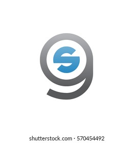initial letter logo gs, sg, s inside g rounded lowercase blue gray