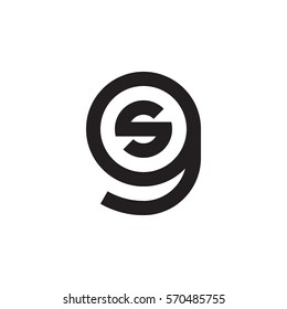 initial letter logo gs, sg, s inside g rounded lowercase black monogram