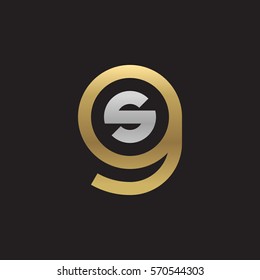 initial letter logo gs, sg, s inside g rounded lowercase logo gold silver