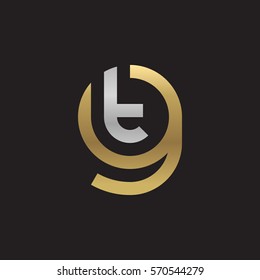 initial letter logo gt, tg, t inside g rounded lowercase logo gold silver