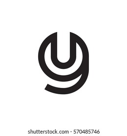 initial letter logo gu, ug, u inside g rounded lowercase black monogram