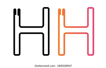 Initial letter logo H, alphabet letter H, vector 