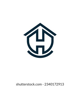Anfangsbuchstaben des Logos H-Buchstabe mit Logo-Design des Hauskonzepts