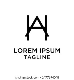 initial letter logo HA, AH, logo template