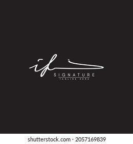 Logo de la letra inicial IF - logotipo de la firma dibujada a mano