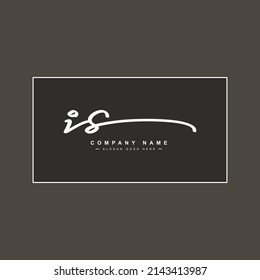 Logo de la carta inicial IS - logotipo de estilo de firma dibujado a mano
