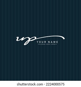 Initial Letter UP Logo - Hand Drawn Signature Style Logo