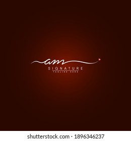 
Initial Letter AM Logo - Handwritten Signature Logo