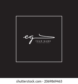 Initial Letter EG Logo - Handwritten Signature Style Logo