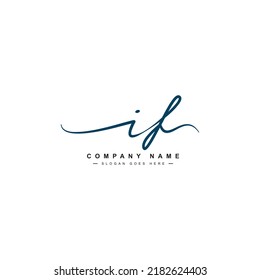 Initial Letter IF Logo - Handwritten Signature Logo