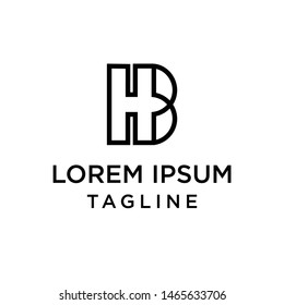 initial letter logo HB, BH logo template